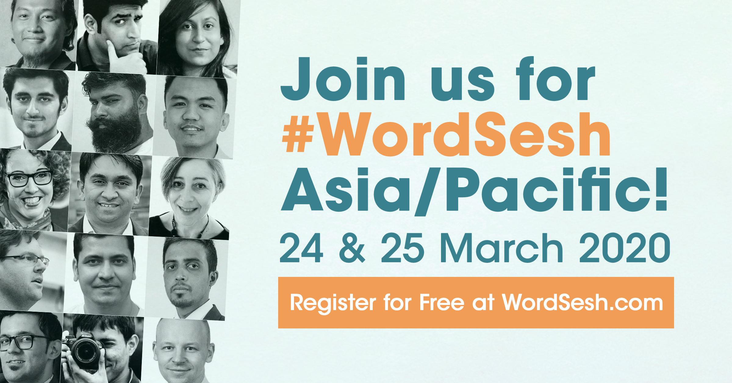 Banner with text "Join us for #WordSesh Asia/Pacific! 24 & 25 March 2020. Register for free at WordSesh.com"