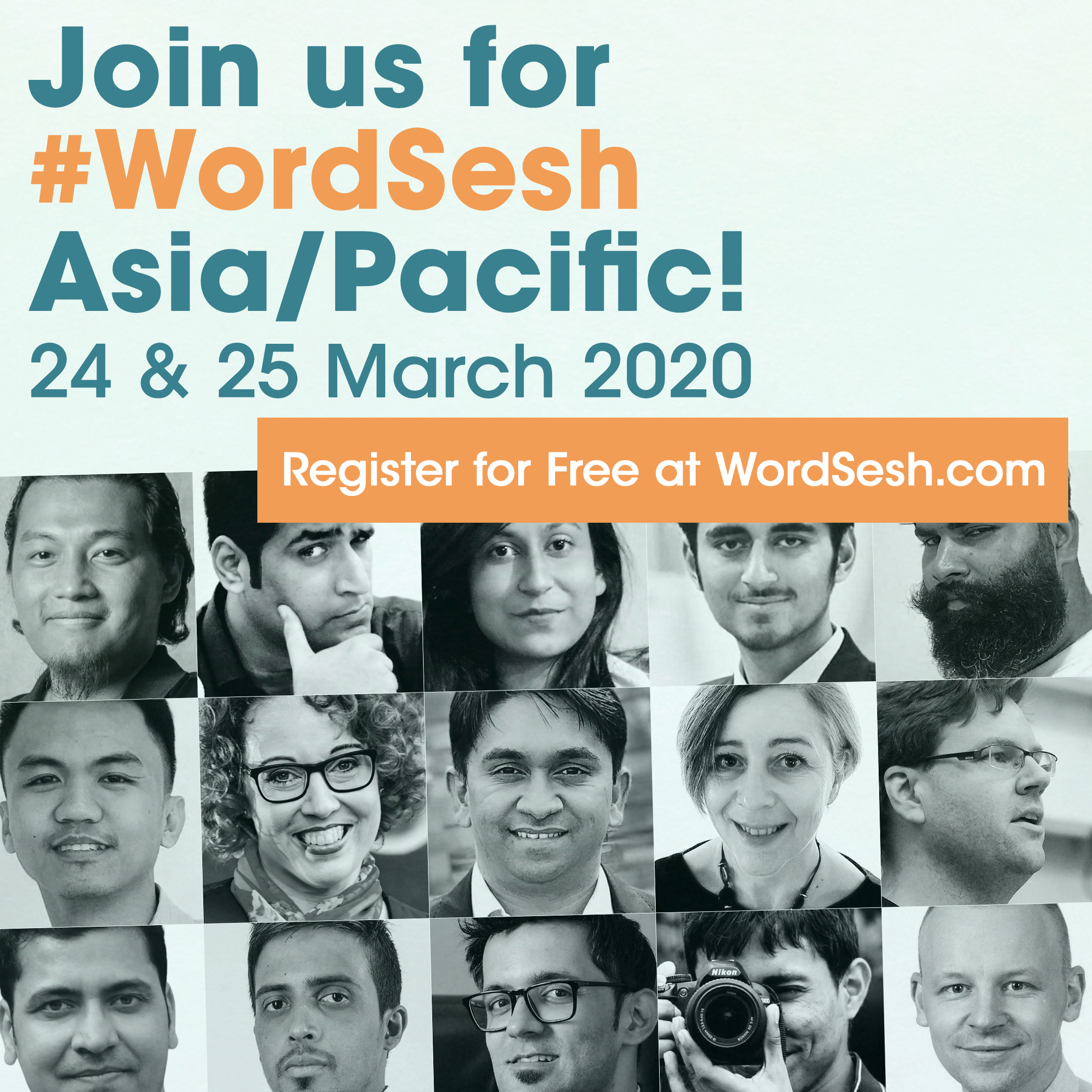 Square banner with text "Join us for #WordSesh Asia/Pacific! 24 & 25 March 2020. Register for free at WordSesh.com"